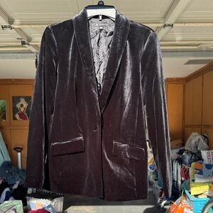INC International Concepts Black Velvet Jacket